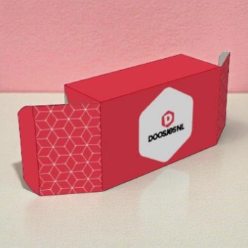 Lansgnaad doosje met gelijke klepsluiting open