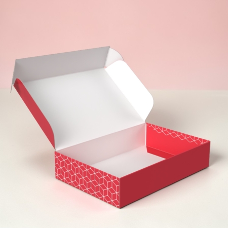 Bedrukte Klepdekseldoosje van wit vouwkarton