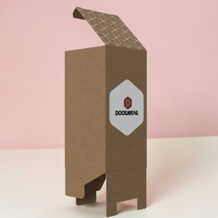 Bedrukt doosje van kraftkarton met zweedse bodem